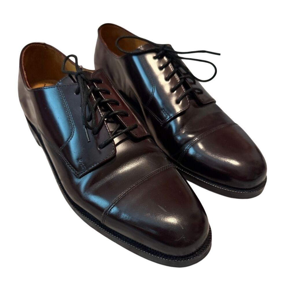 Cole Haan Caldwell Cap Toe Oxford Burgundy Leather Shoes Men's Size 9 M
